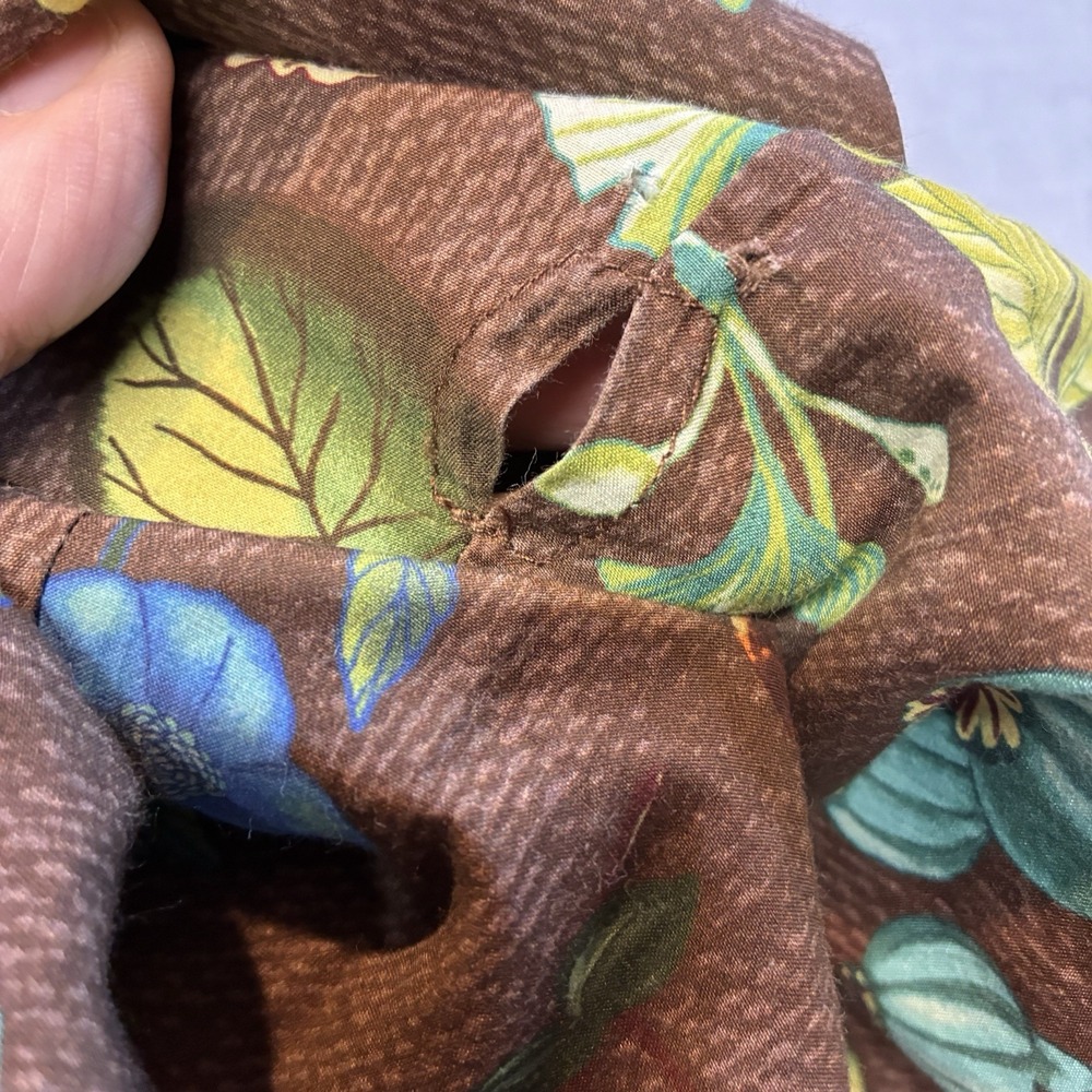 J.McLaughlin Silk Cotton Butterfly Ginkgo Maxi Dress Brown Floral XL NO BELT - Picture 13 of 14